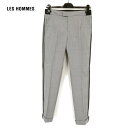 75%OFF 新品 レゾム LES HOMMES スラックスパンツ 48 MPT725 Lサイズ グレー メンズ サイドライン入り ポルトガル製 ル・オム アウトレット