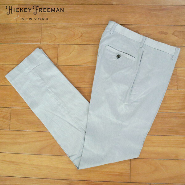 80%OFF 新品 ヒッキーフリーマン Hickey Freeman パンツ 79 MPT3094 Mサイズ ライトブルー チノパン カジュアル コットン×ポリエステル ストライプ 日本製 春夏 917-65L
