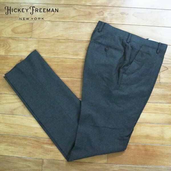 No Tuck - 『スーパーSALE割引対象』80%OFF 新品 ヒッキーフリーマン Hickey Freeman パンツ 82 MPT3112 Lサイズ チャコールグレー スラックス ウール×リヨセル×ポリウレタン ビジネス 日本製 春夏 952-50F
