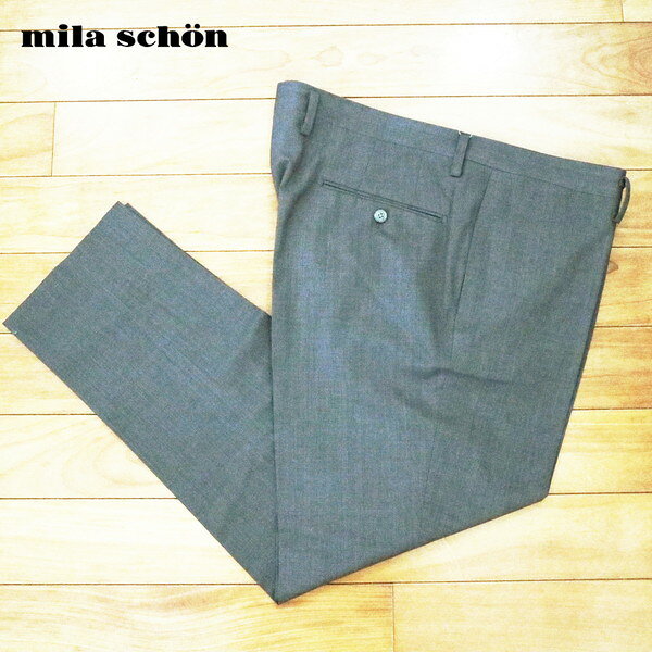 Rakuten - 訳あり 新品 ミラショーン mila schon パンツ 102 MPT3127 5Lサイズ グレー スラックス ウール×ポリエステル×ポリウレタン ストレッチ ビジネス 日本製 春夏