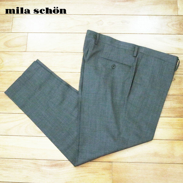 Rakuten - 訳あり 新品 ミラショーン mila schon パンツ 102 MPT3128 5Lサイズ グレー スラックス ウール×ポリエステル×ポリウレタン ストレッチ ビジネス 日本製 春夏
