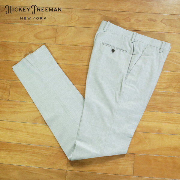 Rakuten - 80%OFF 新品 ヒッキーフリーマン Hickey Freeman パンツ 82 MPT3046 Lサイズ ライトグレー スラックス ウール100% ビジネス 日本製 春夏 962-50F