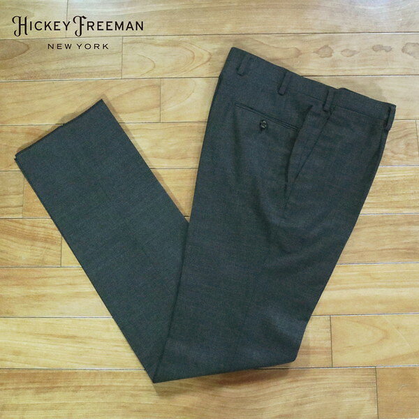 80%OFF 新品 ヒッキーフリーマン Hickey Freeman パンツ 82 MPT3051 Lサイズ ダークグレー スラックス ウール100% ビジネス 日本製 春夏 922-50F