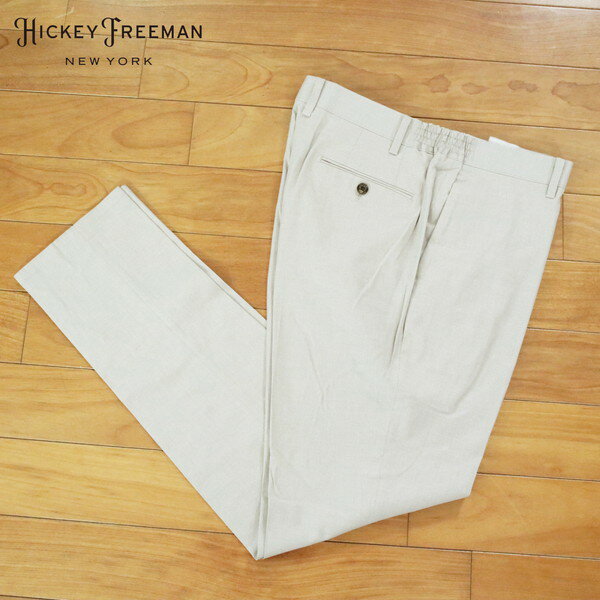 80%OFF 新品 ヒッキーフリーマン Hickey Freeman パンツ 91 MPT3059 3Lサイズ ライトブラウンベージュ スラックス イージーパンツ コットン×ポリエステル カジュアル ビジネス 日本製 春夏 962-61F