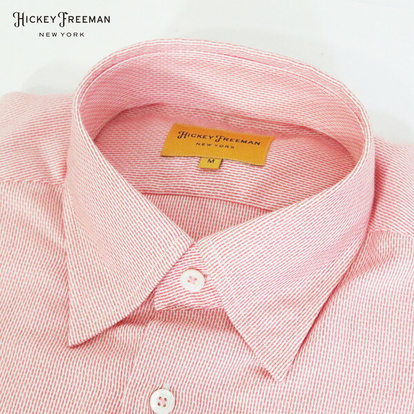 Rakuten - 80%OFF 新品 ヒッキーフリーマン Hickey Freeman シャツ M MSH1867 Mサイズ レッド メンズ 長袖 コットン100% 柄もの ビジネス プライベート 日本製 799-402
