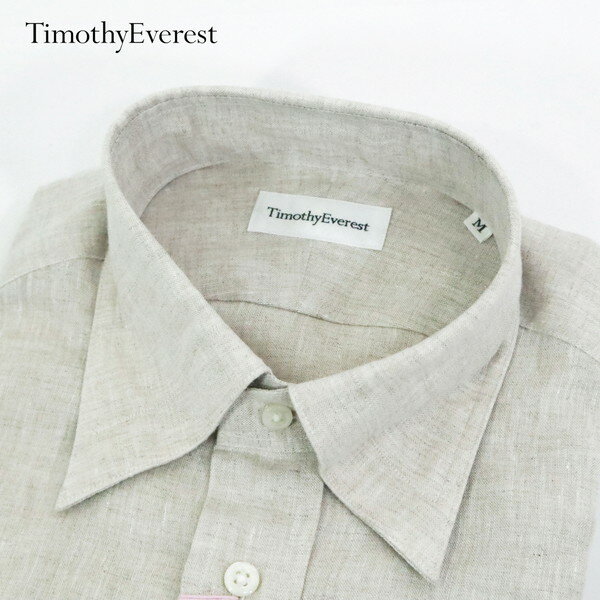 Rakuten - 新品 ティモシーエベレスト Timothy Everest シャツ M MSH1874 Mサイズ アイボリーベージュ メンズ 麻100% リネン 隠しボタンダウン 長袖 日本製 春夏 332S0008