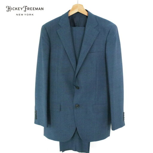 70%OFF 新品 ヒッキーフリーマン Hickey Freeman スーツ A7 MSU1081 L~LLサイズ ブルー メンズ 2ボタン サイドベンツ ウール×モヘヤ ファーストライン ハンドメイド 木製ハンガー付き 春夏 913-08F