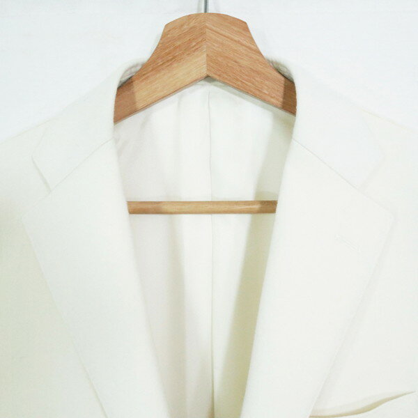 70%OFF 新品 ヒッキーフリーマン Hickey Freeman スーツ A6 MSU1086 Lサイズ オフホワイト メンズ 2ボタン サイドベンツ ウール100% 起毛 木製ハンガー付き 秋冬 066-00F