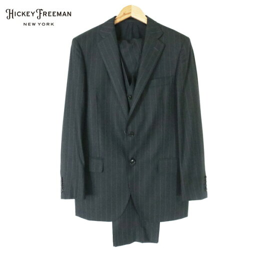 【スーパーSALE割引商品】80%OFF 訳あり 新品 ヒッキーフリーマン Hickey Freeman 3ピーススーツ AB7 MSU970 LLサイズ チャコールグレー メンズ 2ボタン サイドベンツ ウール100% ストライプ柄 ハンドメイド オールシーズン 965-38N 【スーパーSALE割引商品】80%OFF 訳あり 新品 ヒッキーフリーマン Hickey Freeman 3ピーススーツ AB7 MSU970 LLサイズ チャコールグレー メンズ 2ボタン サイドベンツ ウール100% ストライプ柄 ハンドメイド オールシーズン 965-38N