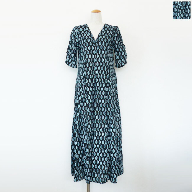 ne Quittez pas (ヌキテパ) ロング ワンピース Cotton Voile Ethnic Print Gather Sleeve Dress 010400CE3のサムネイル