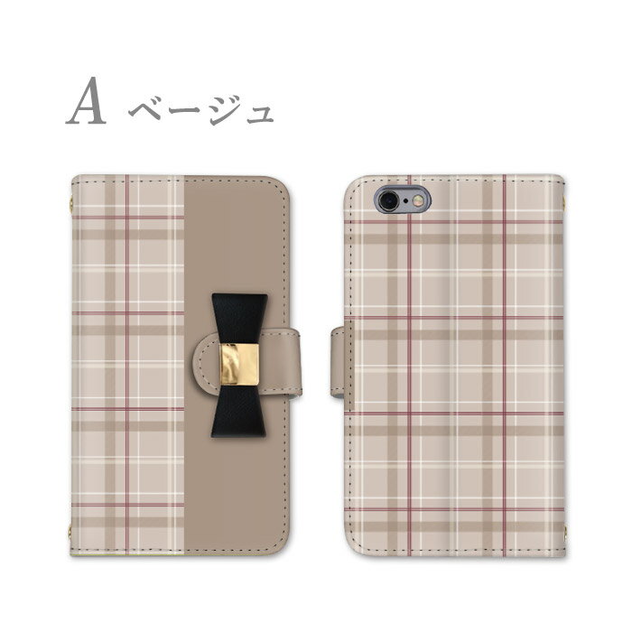 スマホケース 手帳型 906SH ケース SH-M08 SH-M12 ケース R6 sense4lite A004SH SHG01 SH-RM15 803SH SHV43 SH-53A SH-04L SHG05 zero6 SHG02 sense4 sense2 SH-RM11 sense4plus zero2 SHG03 SHV45 R2 SH-RM12 A003SH SH-03K チェック柄 かわいい ブラウン 【黒リボン】