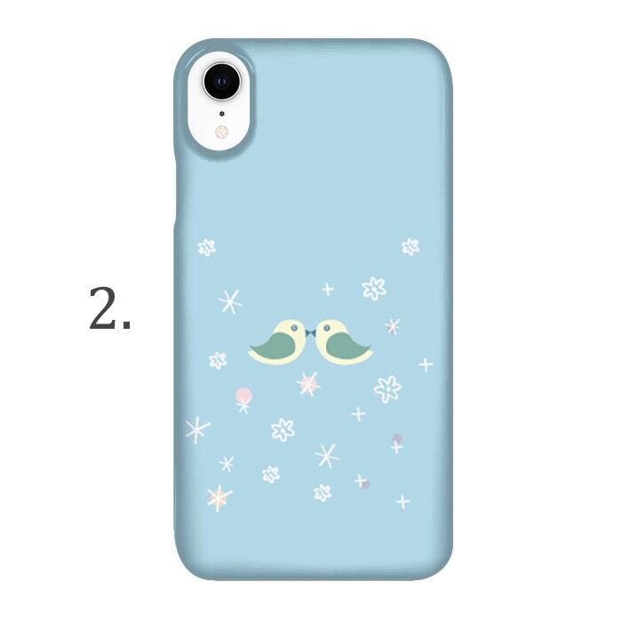 ハードケース 全機種対応 ネコポス 送料無料 スマホケース iphone12 iphone12mini iphone12pro iPhoneSE 第2世代 小鳥&キス docomo 携帯電話用カバー ポリウレタン ユニーク ハードカバー 携帯ケース クリア加工 オリジナル クリアケース きれい ハード カバー アクセサリー