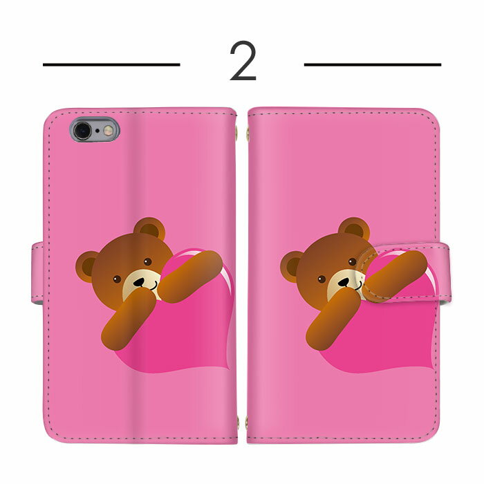 iPhone14ProMax 全機種対応 手帳型 スマホケース iPhoneケース iPhone13ケース カードケース docomo Galaxy S23+ Galaxy M23 iPhone7 キッズケータイ 女子 熊 ピンク SC-51C SHG10 SHG05 SOG09 スタンド機能 ショルダー OPG03 A002SO キッズケータイ iPhone12 Mi 11 Lite