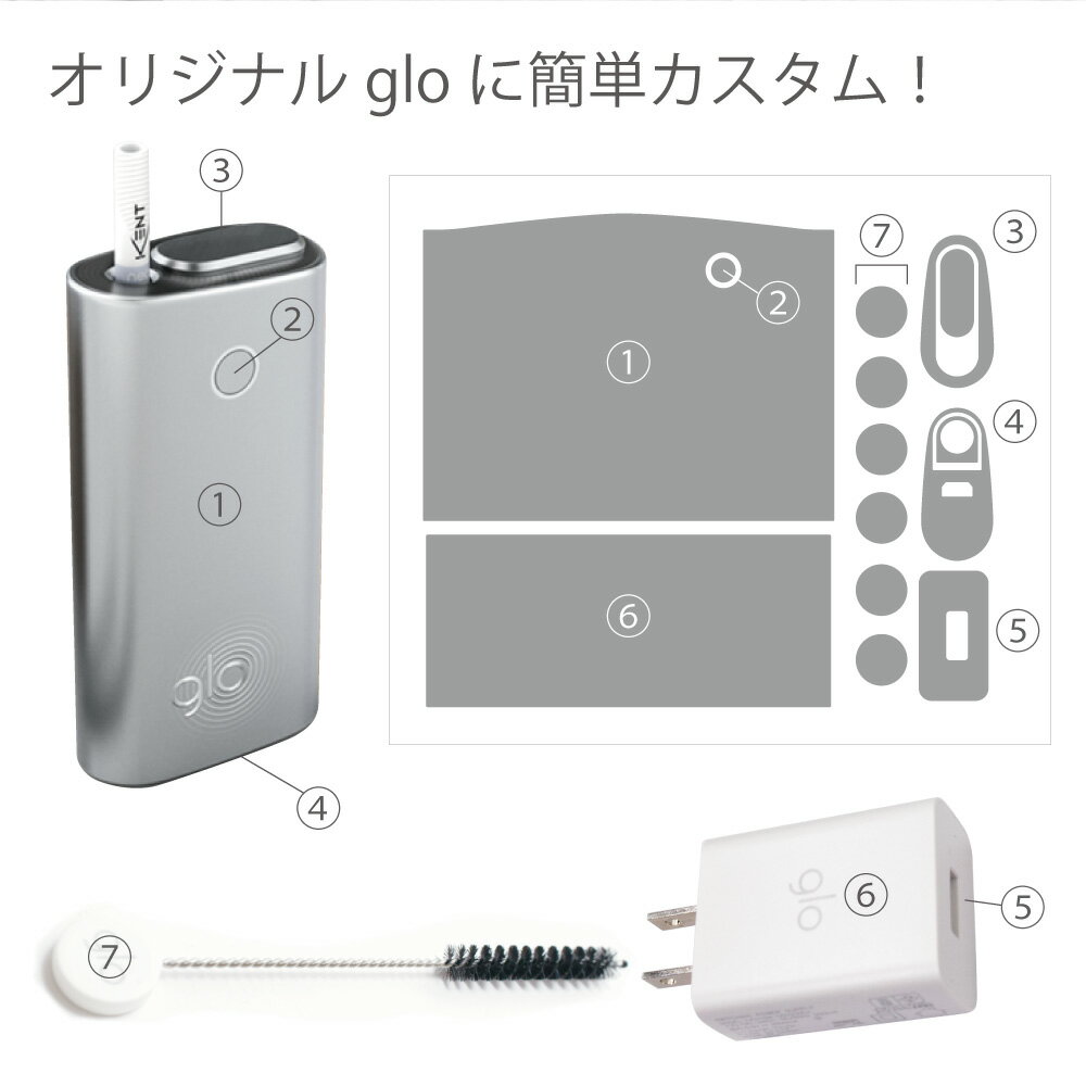 グローシール glo 送料無料 プレゼント ギフト グロー ケース 電子タバコ グロー タバコ グロー シール gloステッカー glo シール スキンシール 全面 オプション シール セット ランドセル ケース カバー ステッカー シール 電子たばこ タバコケース 煙草