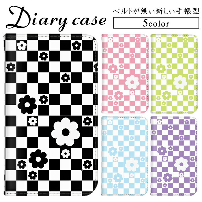 樂天商城 - 手帳型ケース ベルトなし スマホケース iPhone 12 Pro Max iPhone 12 Pro Galaxy A54 5G Xperia 10 v AQUOS zero5G basic DX トレンド お洒落 デイジー ブロックチェック マグネット デザイン ケース ベルト無し OPPO A55s 5G Libero S10 HUAWEI P9 lite F-02H KYV47 SC-51C
