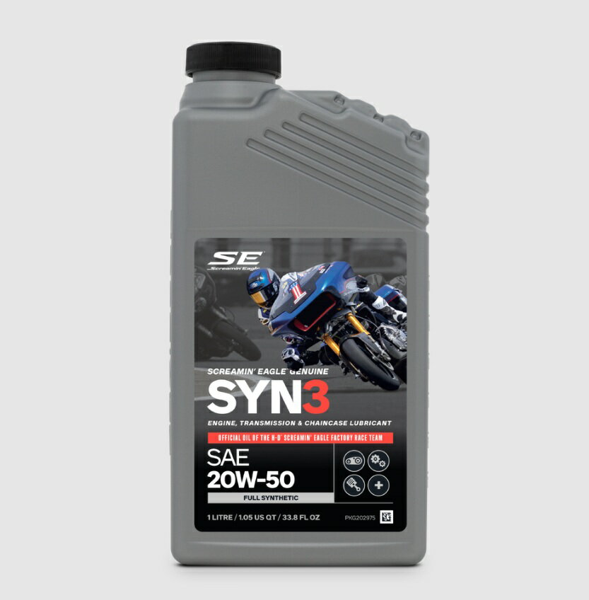 即納!最新パッケージ!62600005 62600153(国内品番:62600021)ハーレーパーツ専門店100%化学合成H−D 純正オイルSYN3 シンスリー1リットルSAE:20w-50