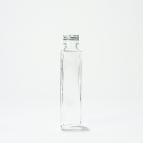 ハーバリウム ガラス 瓶 ボトル 角150ml キャップ銀