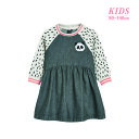 【在庫限り】パンダ モチーフ 長袖 デニム ワンピース 長袖 ながそで 長そで 子供服 女の子 ガールズ ワンピース キッズ かわいい 長袖ワンピース ガールズ...