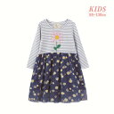 【在庫限り1000円】花柄チュール切替ワンピース 長袖 ながそで 長そで 子供服 女の子 ガールズ ワンピース フリル キッズ かわいい 長袖ワンピース ガール...
