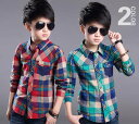 【在庫限り半額商品】チェックシャツ チェック シャツ 子供服 キッズ 長袖シャツ ブラウス グリーン レッド カジュアル こども 子ども 男の子 春 人気 売れ...