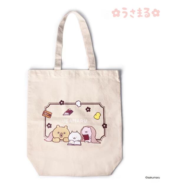 トートバッグ キャラクター うさまる うさこ くまさん ひよこ てんとう虫 買い物 ショッピング エコバッグ 綿100% 描き下ろし