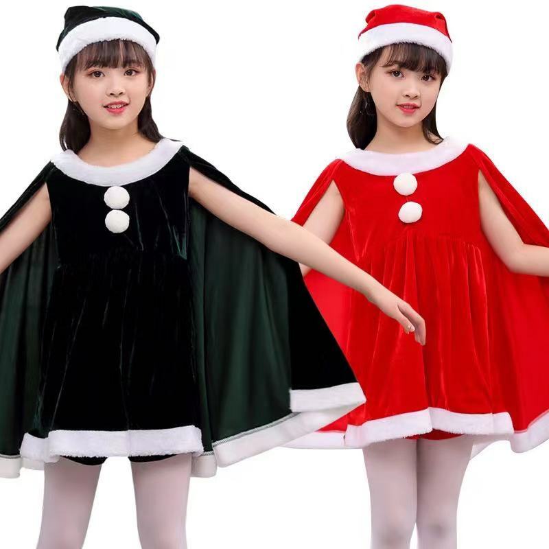 Xmas 定番 サンタ コスプレ衣装 サンタ 衣装 子供 サンタ コスチューム キッズ 子供服 サンタクロース 帽子付き 女の子 クリスマス 衣装 キッズ 赤ちゃん ベビー 着ぐるみ 100 110 120 130 140 150 レッド グリーン