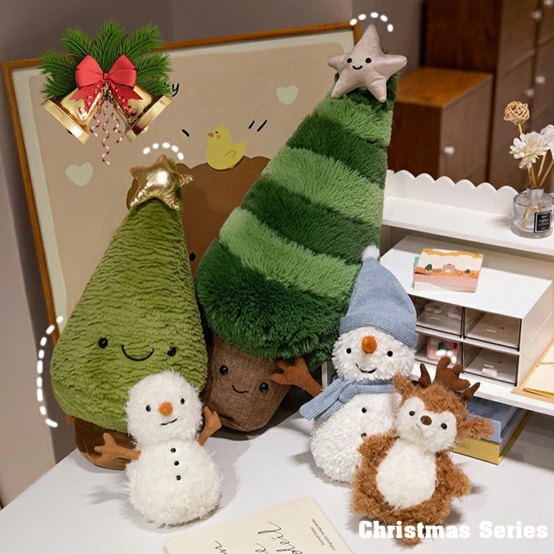 クリスマスのぬいぐるみシリーズ サンタと仲間たち サンタ トナカイ ツリー 雪だるま ぬいぐるみを飾ったり お子様のプレゼントやリビン