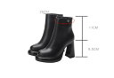 ショートブーツ ヒール 9.5cm 裏起毛 ストレッチ ブーツ レディース 歩きやすい ブラック 美脚 ヒール スムース ニット チャンキーヒール 黒 クッショ...