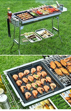 BBQコンロ 大型グリル 折畳み 折りたたみ 通気口 簡単設営 鉄板付き 秋 冬 クールスパイダー クッキング キャンプ 置き場多数 5-15人 フライパン ステンレス 簡易設置 送料無料