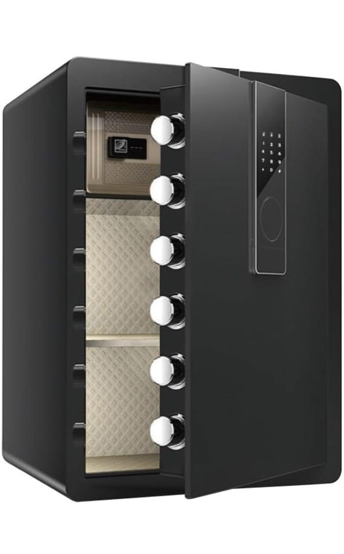 金庫 100L 家庭用 業務用 大型 テンキー式 緊急キー 70cm セキュリティーボックス 盗難防止 防犯 ブラック