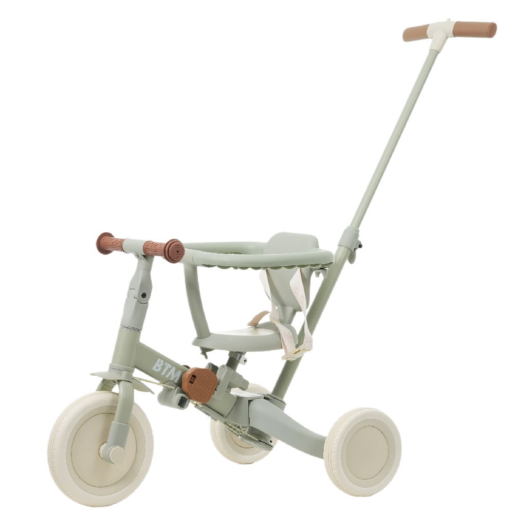 【SS期間在庫一掃&即纳】【NEW COLOR:ベージュ×ミント】子供用三輪車 5in1 自転車 オ