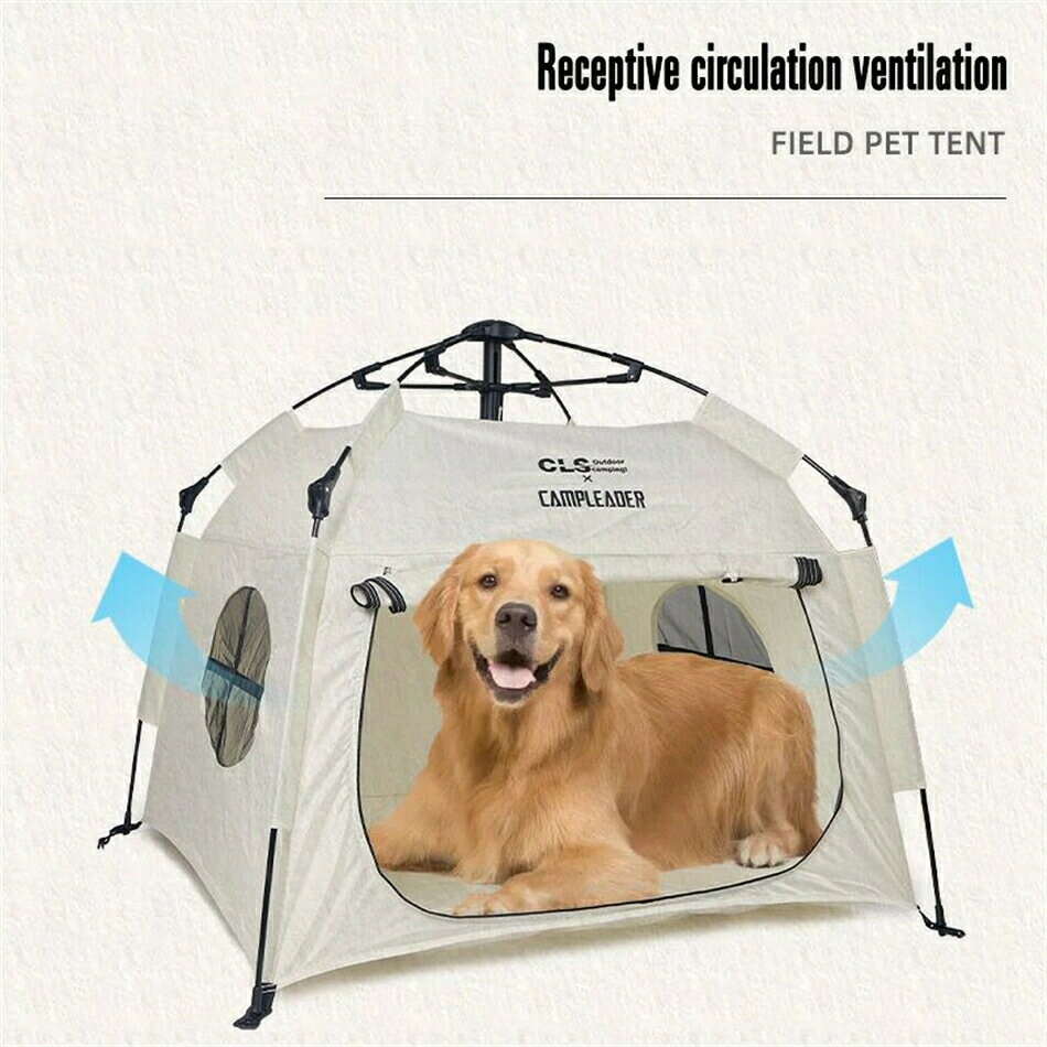 ペットテント アウトドア キャンプ 防雨 日焼け防止 ポータブル 犬 猫 テント ペッ...