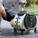 ペットキャリーバッグ 多機能 リュック キャスター 4輪 伸縮ハンドル 猫 小型犬 小動物適用 大容量 携帯やすい 透明 ペットバッグ アウトドア 通院