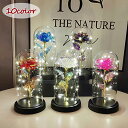 【イルミネーション付き】フラワーライト 枯れない花 造花 バラ LEDストリングライト 電池式 薔薇 永遠の花 永生花 メッキローズ 装飾品 置物 卒業式 母の...