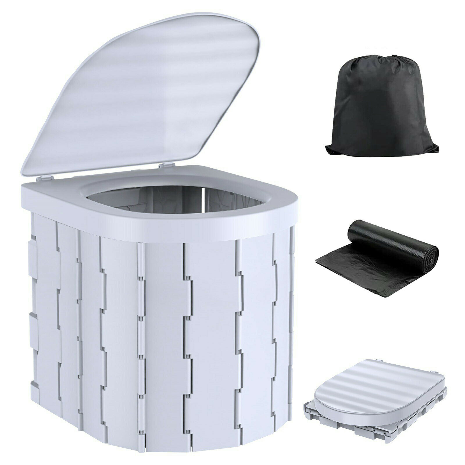 簡易トイレ 携帯トイレ 防災トイレ 仮設トイレ 処理袋20枚付き 防災からアウトドアまで ポータブルトイ..