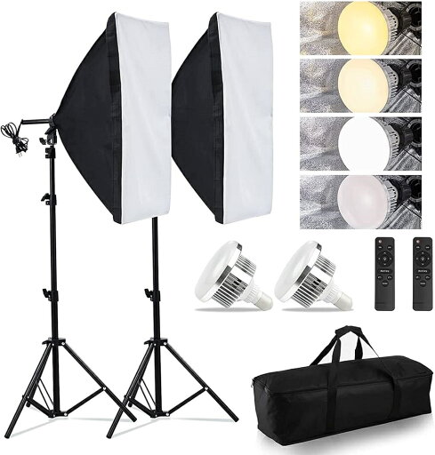 ソフトボックス LED 写真撮影ソフトボックス 50x70cm 照明キット LED電球 ソフトボックス LED 写真撮影ソフトボックス 50x70cm 照明キット LED電球