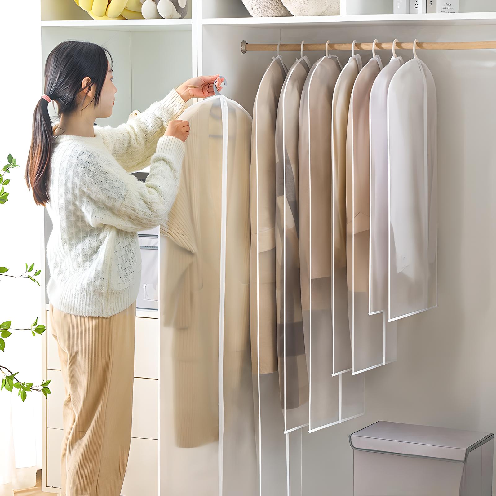 服カバー 洋服カバー 衣装カバー 衣類収納 5枚セット おしゃれ カバーのみ PEVA 衣類カバー 収納袋 半..