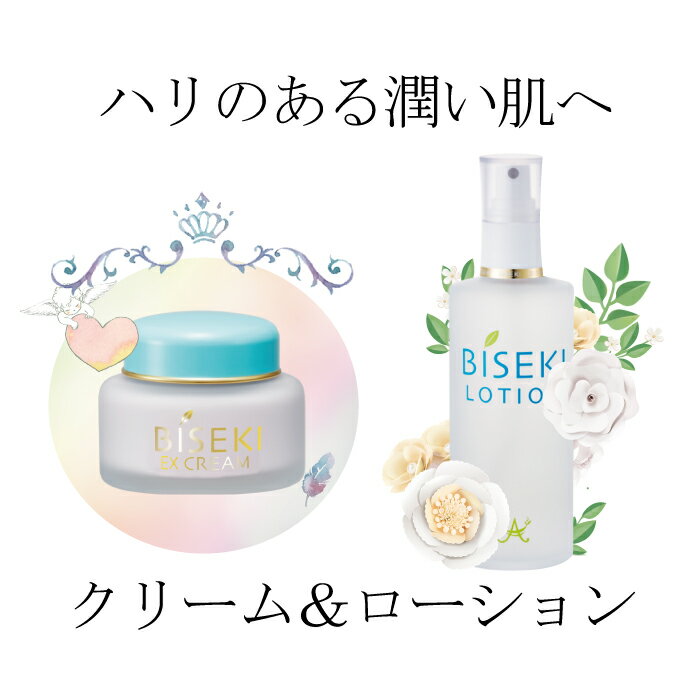 　ビセキEXクリーム80g　+　ビセキローション180ml　植物エキス　肌ひきしめ　保湿　リピーター続出　amity biseki アミティ　ビセキ