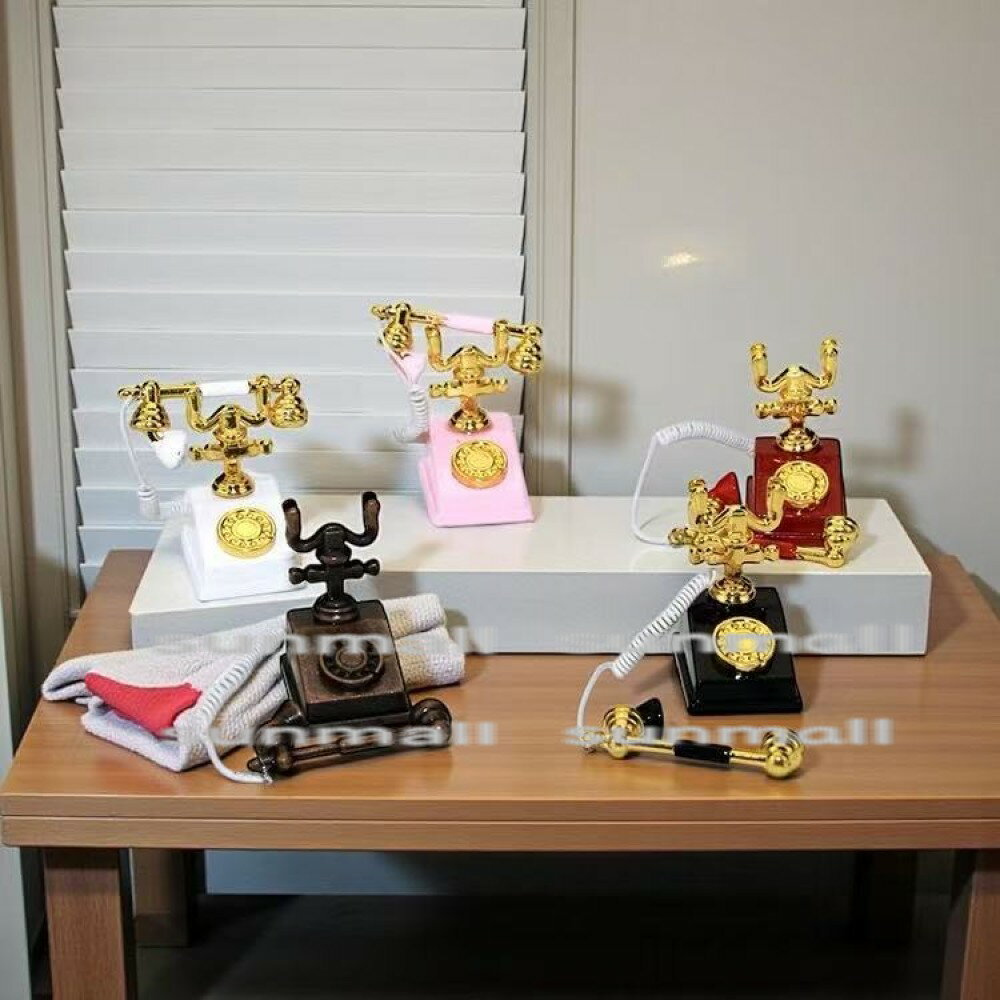 90000601【1点販売】【5カラー選べる】ミニチュア アンティーク電話 ドールハウス用 ミニチュア電話 レ..