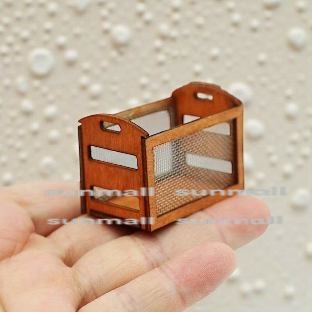 90000068【1点販売】ミニチュア 木製収納ボックス ドールハウス用 メッシュ付きラック ミニチュア家具 ..