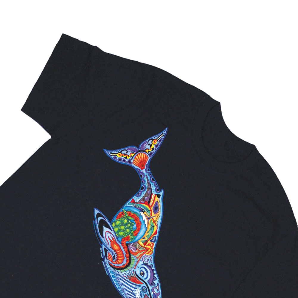 USA アメリカTシャツ 大自然に優雅に育つクジラリバティーグラフィック アースアートシリーズ 洗濯しても色落ち無し 鯨 whale くじら ギフトに最適 着ると可愛い 動物 海の生き物 Tシャツ アムマックス S・L終了