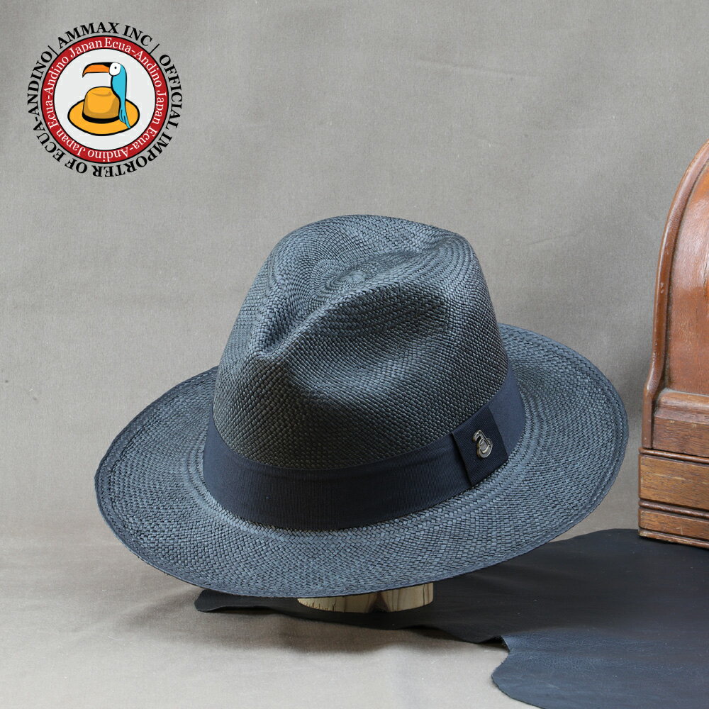 【黒いパナマハット】定番 「公認」【Ecua Andino / トラディショナル・パナマハット・ミディアム（ブラック）】公式輸入業者 スタンダードタイプ ギフトに最適 パナマ帽　エクアドル直輸入 お洒落カラー 涼しい 軽い 夏の黒 中折れハット 中折れ帽 送料無料 お洒落な黒