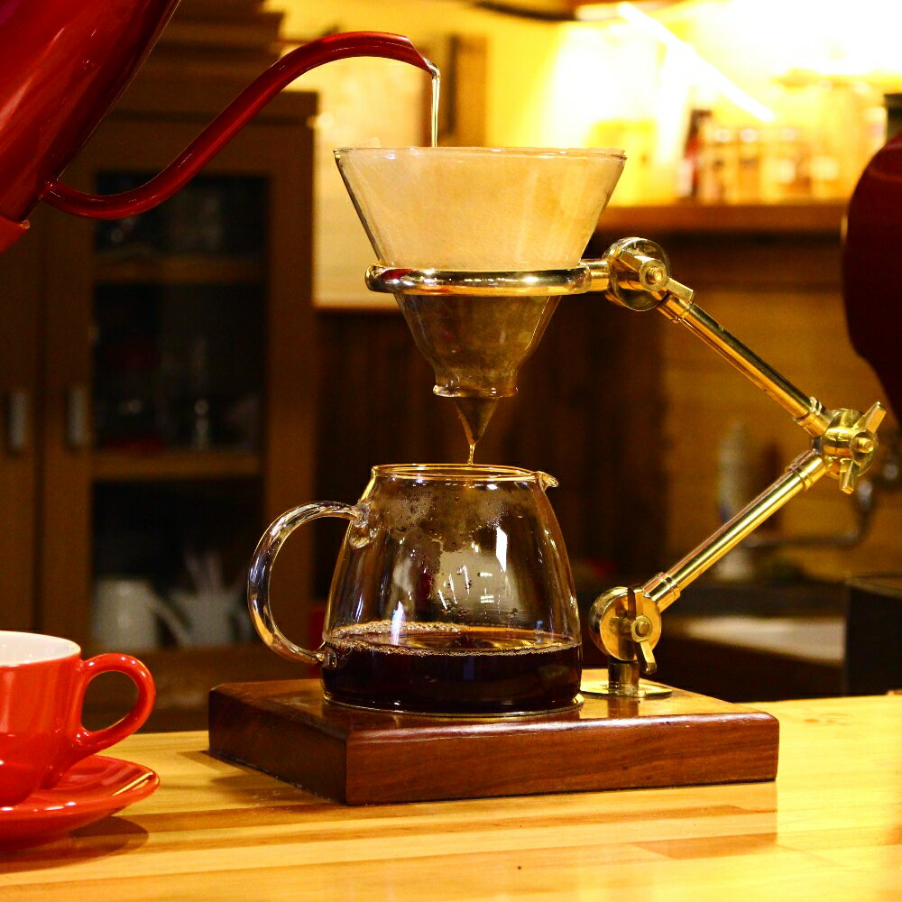 贅沢に優雅な時間|真鍮製コーヒースタンドセット|珈琲ドリッパー|夏はアイスコーヒー