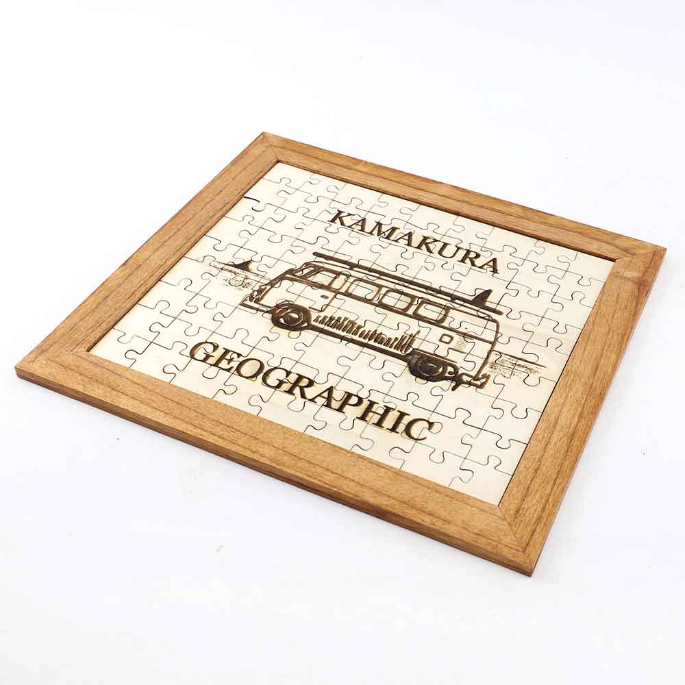 【ワーゲンバス・デザイン】木製ジグソーパズル (フレーム付き)【Rocks Motion / クリスパー9(ワーゲンバス)】喜ばれるギフト 色紙サイズ 9x9 ...