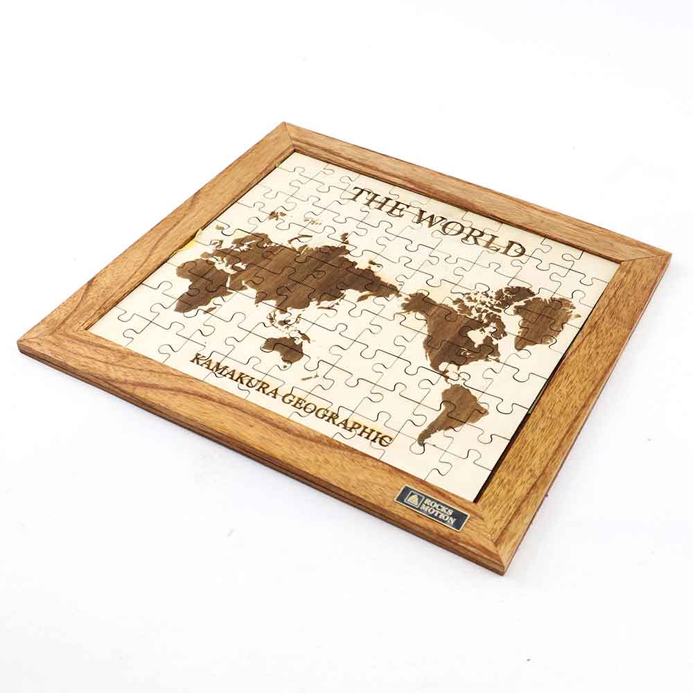 【オリジナルデザイン】木製ジグソーパズル (フレーム付き)【Rocks Motion / クリスパー9(世界地図)】喜ばれるギフト 色紙サイズ 9x9 81ピー...
