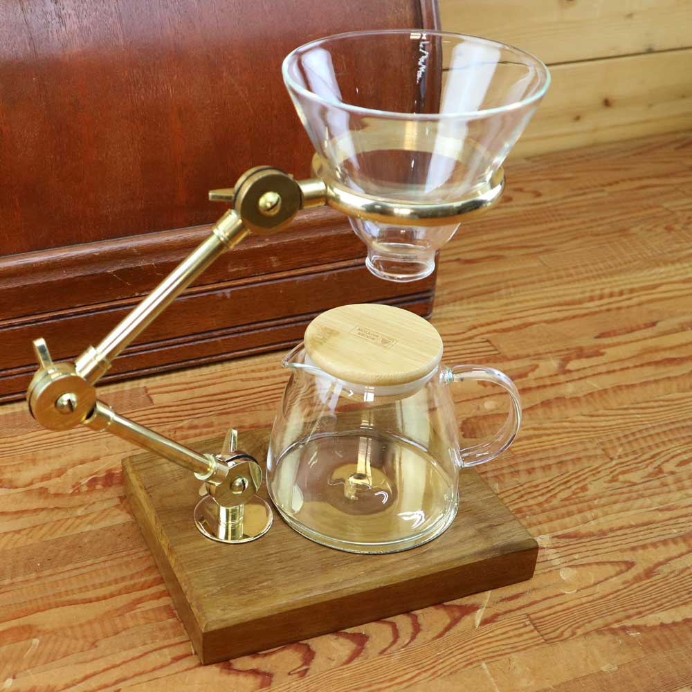 贅沢に優雅な時間|真鍮製コーヒースタンドセット|珈琲ドリッパー|夏はアイスコーヒー