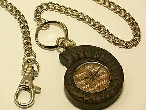 アンモナイト型ビャクダン製懐中時計(Ammolite Laboratoryオリジナル)