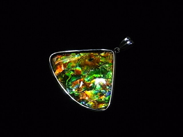 アンモライトシルバーフリーフォームペンダントトップ