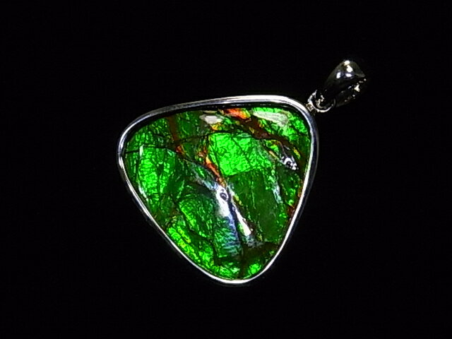 アンモライトシルバーフリーフォームペンダントトップ