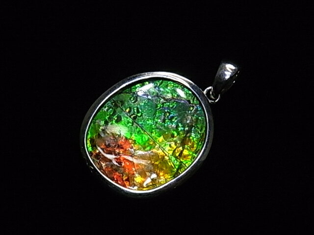 アンモライトシルバーフリーフォームペンダントトップ